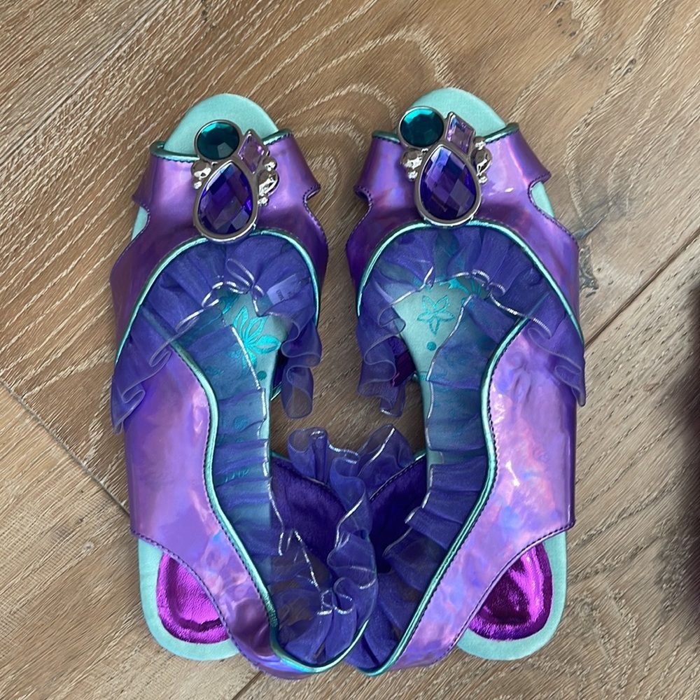 Like New the Little Mermaid Ariel Sparkle Gem Dress-up Heels Shoes